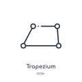 Linear trapezium icon from Geometry outline collection. Thin line trapezium icon isolated on white background. trapezium trendy