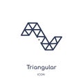 Linear triangular shapes forming waves icon from Geometry outline collection. Thin line triangular shapes forming waves icon