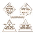 Linear triangular vintage hipster badges logos line illustration