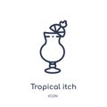 Linear tropical itch icon from Drinks outline collection. Thin line tropical itch vector isolated on white background. tropical