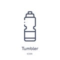 Linear tumbler icon from Football outline collection. Thin line tumbler vector isolated on white background. tumbler trendy