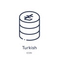 Linear turkish icon from Commerce outline collection. Thin line turkish icon isolated on white background. turkish trendy