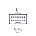 Linear typing icon from Cursor outline collection. Thin line typing vector isolated on white background. typing trendy