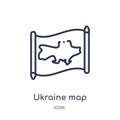 Linear ukraine map icon from Countrymaps outline collection. Thin line ukraine map vector isolated on white background. ukraine