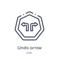 Linear undo arrow icon from Arrows outline collection. Thin line undo arrow vector isolated on white background. undo arrow trendy Royalty Free Stock Photo