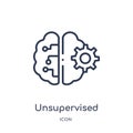 Linear unsupervised learning icon from Artificial intellegence and future technology outline collection. Thin line unsupervised