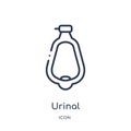 Linear urinal icon from Hygiene outline collection. Thin line urinal icon isolated on white background. urinal trendy illustration