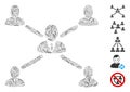 Linear User Connections Icon Vector Collage