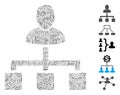 Linear User Hierarchy Icon Vector Collage