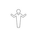 Linear User Icon hands up. Worship concept. User silhouette symbol for your web site design, logo, app, UI. Linear design. Vector