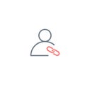 Linear user profile icon with link. Stock Vector illustration isolated on white background
