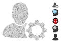 Linear User Settings Gear Icon Vector Collage