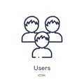 Linear users icon from Artifical intelligence outline collection. Thin line users vector isolated on white background. users