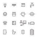 Linear utilities icons isolated on a white background