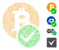Linear Valid Bitcoin Icon Vector Collage