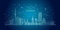 Canada architecture line skyline illustration Royalty Free Stock Photo