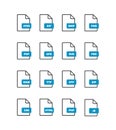 Linear vector file format icons set isolated on white