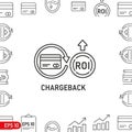 Chargeback and ROI Finance Line Icon Royalty Free Stock Photo