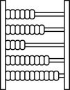 vector icon math abacus, school and office supplies, back to school