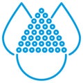 Linear vector icon of the Water Salinity. Blue thin line pictogram