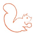 Linear Vector Illustration Squirrel Royalty Free Stock Photo
