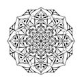 Linear vector mandala. Black on white