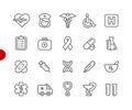 Medical Icons // Red Point Series Royalty Free Stock Photo