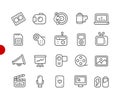 Multimedia Icons // Red Point Series Royalty Free Stock Photo