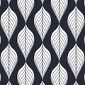 Linear vector pattern, repeating linear abstract leaves on garland. Royalty Free Stock Photo