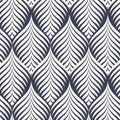 Linear vector pattern, repeating abstract leaves, gray line of leaf or flower, floral. graphic clean design for fabric, event, wal