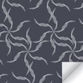 Linear vector pattern, repeating abstract leaves, line of leaf or flower, floral. graphic clean design for fabric, event Royalty Free Stock Photo