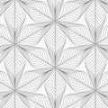 Linear vector pattern repeating abstract linear flower or flora circling on hexagon shape Royalty Free Stock Photo