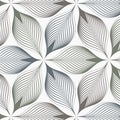 Linear vector pattern, repeating abstract a linear leaf each circling on hexagon shape. Royalty Free Stock Photo