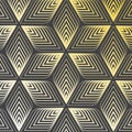 Linear vector pattern, repeating abstract a linear leaf each circling on hexagon shape. Royalty Free Stock Photo
