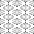 Linear vector pattern, repeating linear abstract leaves on garland. Royalty Free Stock Photo