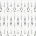 Linear vector pattern, repeating linear small tiny abstract leaves on garland.