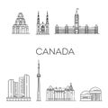 Canada architecture line skyline illustration Royalty Free Stock Photo