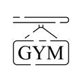 Linear vector web vector line icon set. Healthy ecological lifestyle. Fitness, gym and diet. Sign Royalty Free Stock Photo