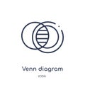 Linear venn diagram icon from Analytics outline collection. Thin line venn diagram vector isolated on white background. venn Royalty Free Stock Photo