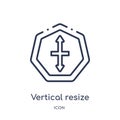 Linear vertical resize icon from Arrows outline collection. Thin line vertical resize vector isolated on white background.
