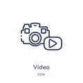 Linear video icon from Blogger and influencer outline collection. Thin line video vector isolated on white background. video Royalty Free Stock Photo