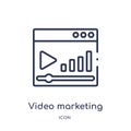 Linear video marketing icon from Marketing outline collection. Thin line video marketing icon isolated on white background. video