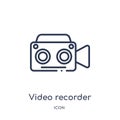 Linear video recorder icon from Electronic devices outline collection. Thin line video recorder vector isolated on white