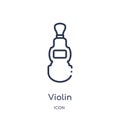 Linear violin icon from Drinks outline collection. Thin line violin vector isolated on white background. violin trendy