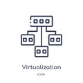 Linear virtualization icon from Internet security and networking outline collection. Thin line virtualization icon isolated on