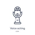 Linear voice acting icon from Entertainment and arcade outline collection. Thin line voice acting vector isolated on white