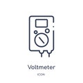 Linear voltmeter icon from Electrian connections outline collection. Thin line voltmeter vector isolated on white background. Royalty Free Stock Photo