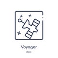 Linear voyager icon from Astronomy outline collection. Thin line voyager vector isolated on white background. voyager trendy