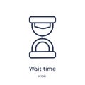 Linear wait time icon from Delivery and logistics outline collection. Thin line wait time vector isolated on white background.