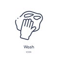 Linear wash icon from Cleaning outline collection. Thin line wash vector isolated on white background. wash trendy illustration